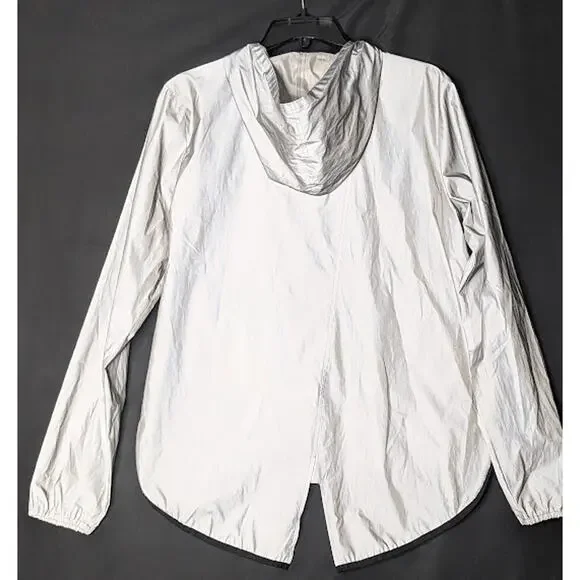 FILA Reflective sport windbreaker Jacket Silver size Medium Athletica Gorpcore - Picture 5 of 7